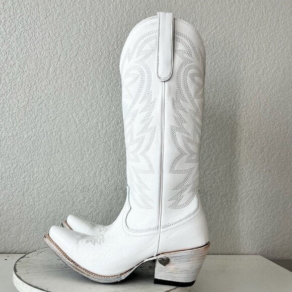 Lane MEGAN MORONEY Cowboy Boots Smokeshow Womens 9 White Western Cowgirl Tall - Picture 5 of 12
